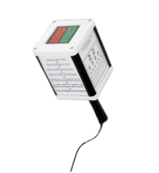 Illuminated near vision testing drum used for clinical eye examination and near vision assessment in hospitals and eye clinics