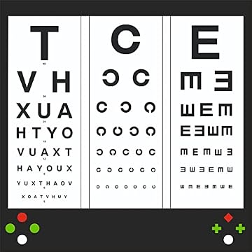 Non-reflecting matte finish eye test chart poster featuring Alphabet, C, and Tumbling E Optotypes for vision testing at 3 meters or 10 feet.