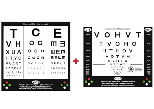 vision testing paper poster chart for 10ft and 5ft
