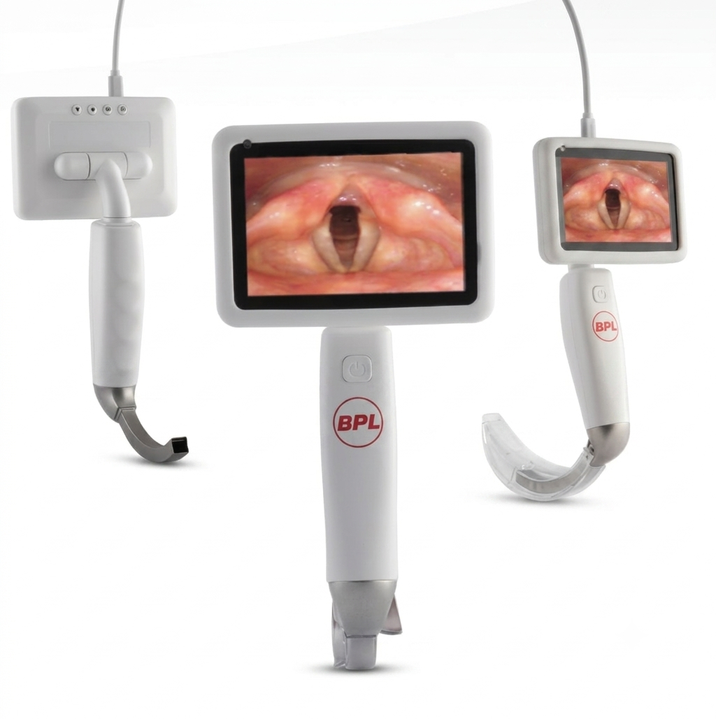 BPL Video Laryngoscope with 4-inch LCD Display, 2MP CMOS Camera and Disposable MAC Blades